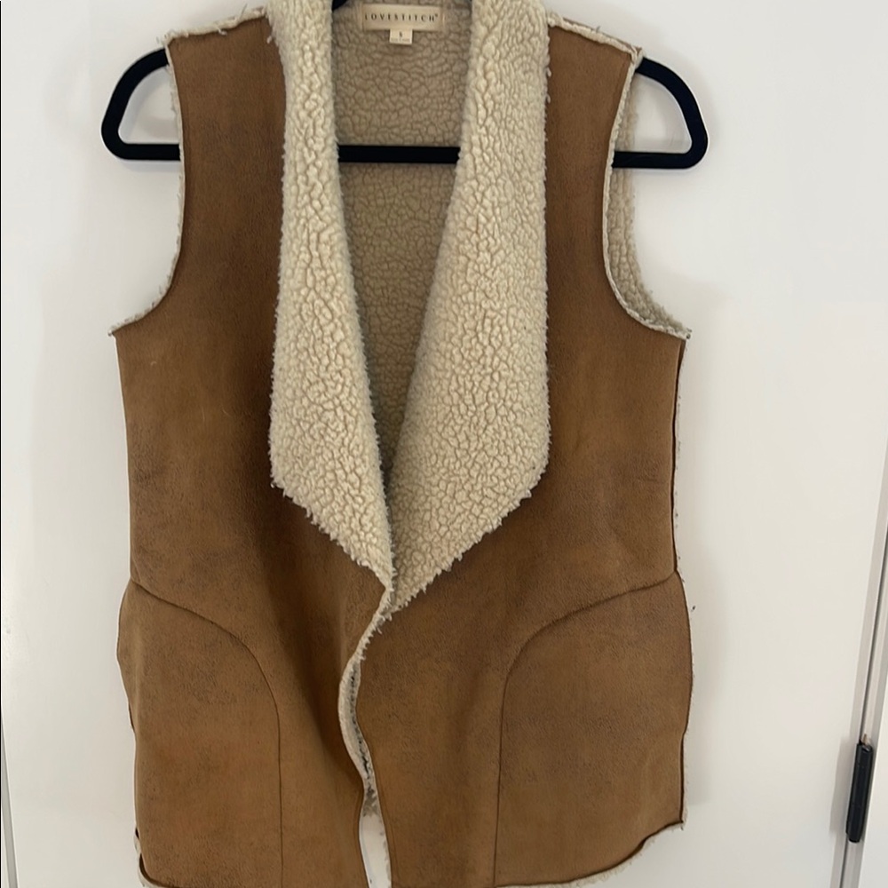 Lovestitch Brown Shearling Vest for Cozy Layering